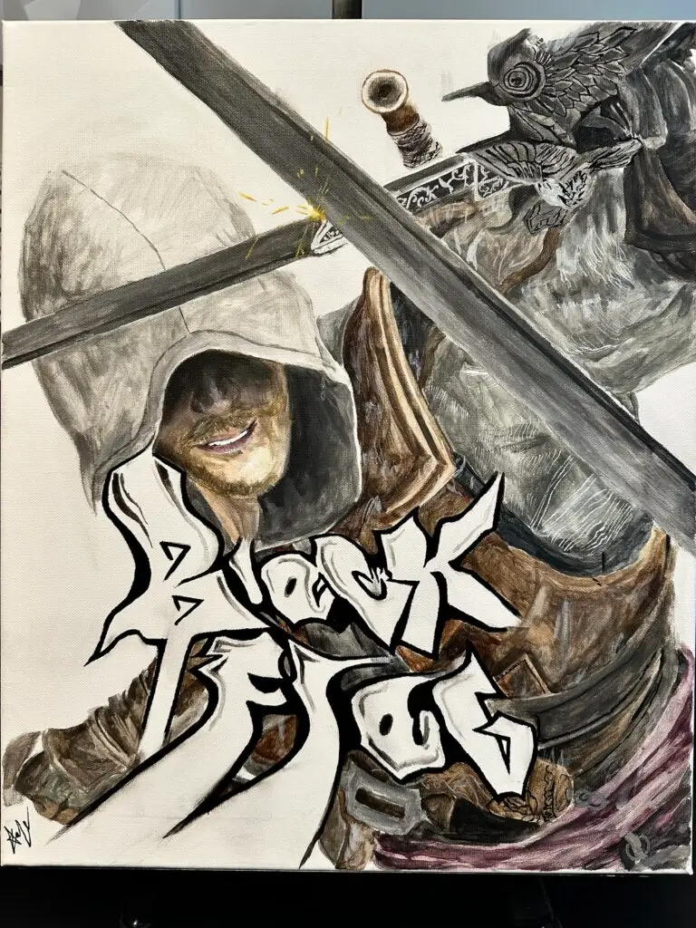 “BLACK FLAG” ORIGINAL ACRYLIC PAINTING