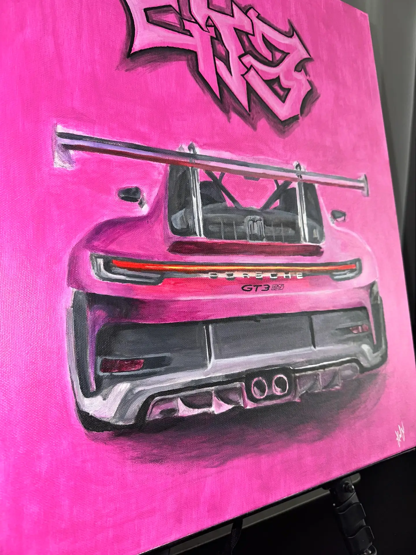 Porsche GT3RS Orginal Acrylic Painting - Image 3