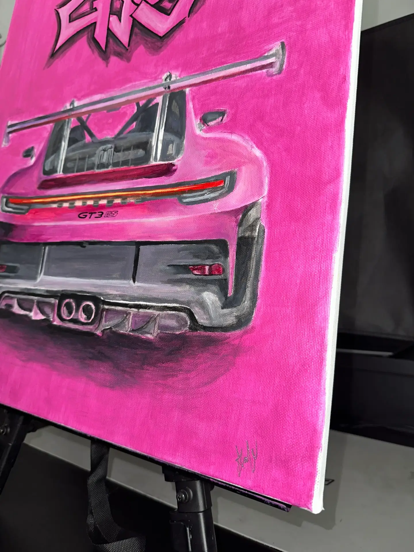 Porsche GT3RS Orginal Acrylic Painting - Image 2